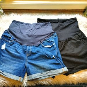 2 pairs of old navy maternity shorts